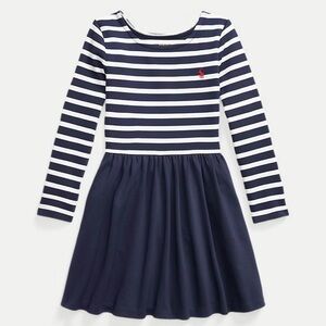 NWOT Ralph Lauren Striped Polo Pony Stretch Ponte Dress, sz XL (16 yrs)